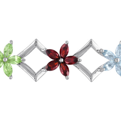 Amour Peridot Citrine Amethyst Blue Topaz - Sky Garnet Fashion Bracelet