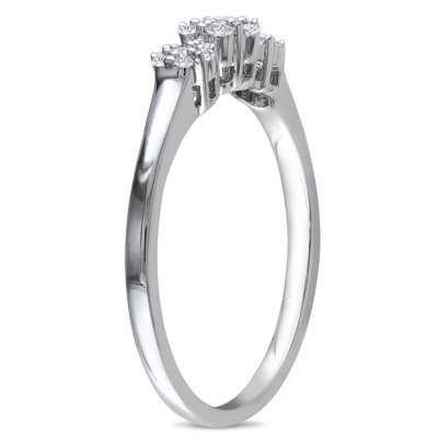 Amour Sterling Sliver Round Cut Diamond  Ring