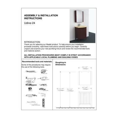 Madeli Udine 24" Bathroom Vanity Set in Walnut
