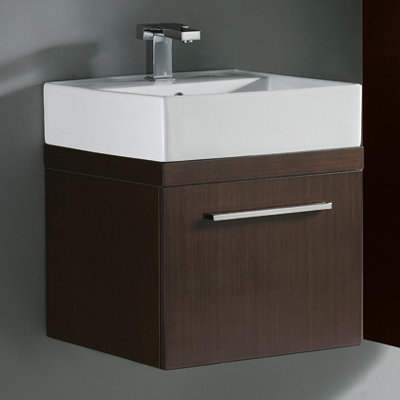 Madeli Arezzo 20" Wall Mounted Bathroom Vanity Set in Walnut