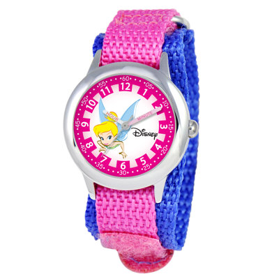 Kid's Tinker Bell Time Teacher Velcro Watch in Pink