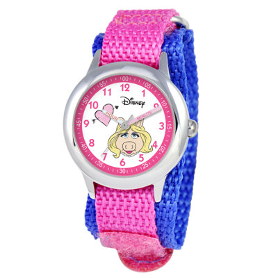 Kid's Muppets Time Teacher Velcro Watch in Pink