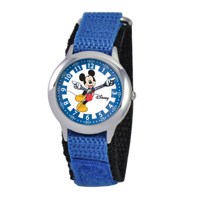 Kid's Mickey Time Teacher Velcro Watch in Blue