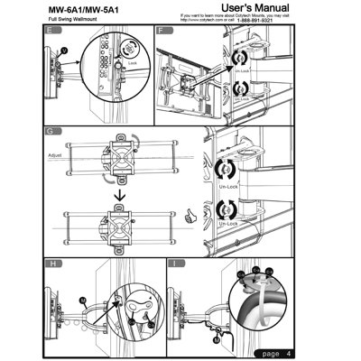 Cotytech Full Motion Corner TV Wall Mount for 32" - 57" Screens