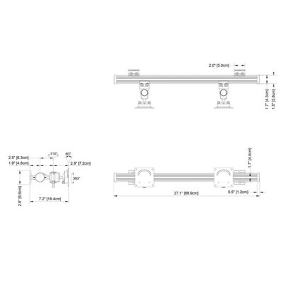 Cotytech Wall Mount for Two Monitors No Arm