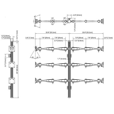 Cotytech Monitor Wall Mount for Six Monitors Vertical
