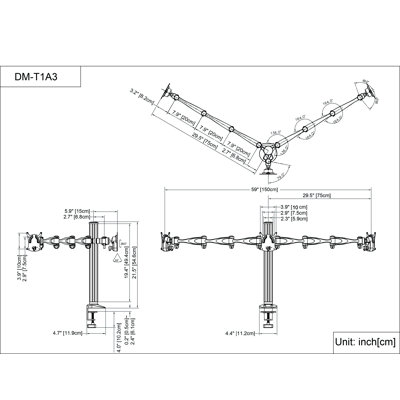 Cotytech Triple Monitor Desk Mount - Triple Arm