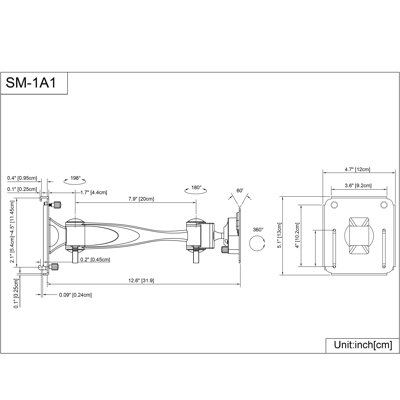 Cotytech LCD Monitor Single Arm Slatwall Mount