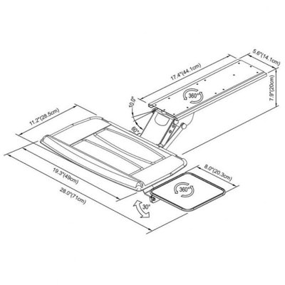 Cotytech Fully Adjustable Keyboard Mouse Tray