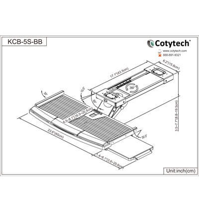 Cotytech Fully Adjustable Keyboard Mouse Tray Ball Bearing