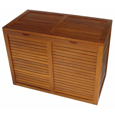 Aqua Teak Spa Teak Large Double 2 Section Hamper