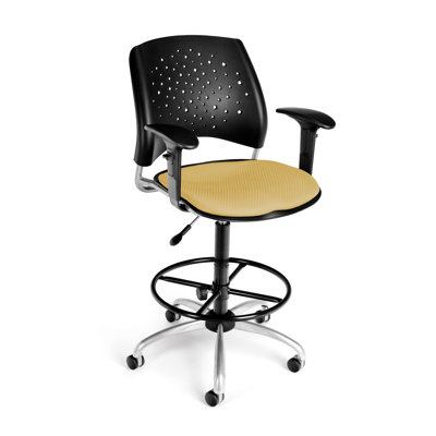OFM Height Adjustable Swivel Stool with Lumbar Support