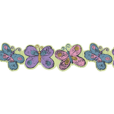 York Wallcoverings York Kids IV Flower Power Glitter Border
