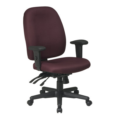 Office Star Products Ergonomic Mid-Back Office Chair with Adjustable Soft Padded Arms