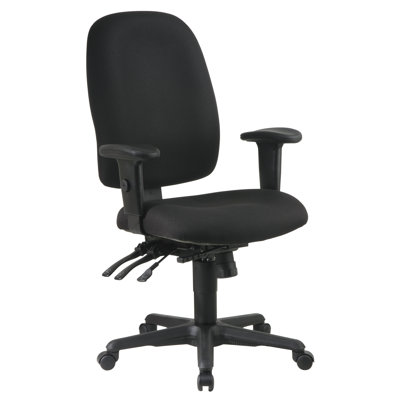 Office Star Products Ergonomic Mid-Back Office Chair with Adjustable Soft Padded Arms