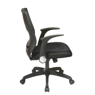 Office Star Products Screen Back Chair with Contoured Designer Back and Flip Arms