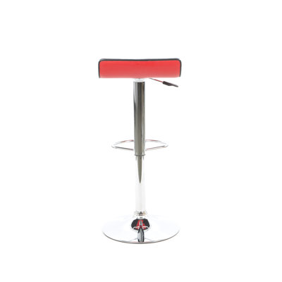 Powell Furniture Faux Leather Thin Seat Adjustable Height Bar Stool in Red