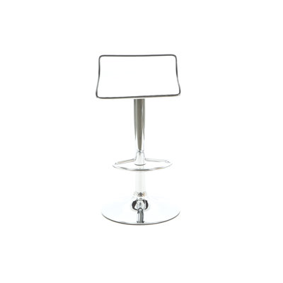 Powell Furniture Faux Leather Thin Seat Adjustable Height Bar Stool in White