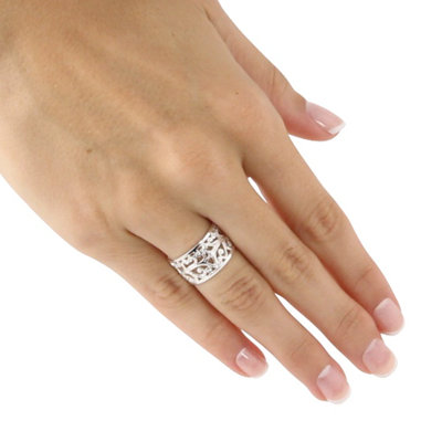 Palm Beach Jewelry Silver Filigree Band