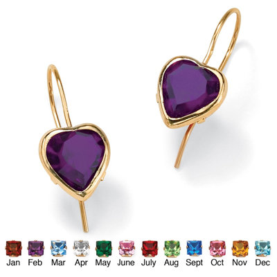Palm Beach Jewelry Heart - Shaped Birthstone Earrings