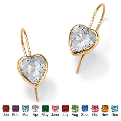 Palm Beach Jewelry Heart - Shaped Birthstone Earrings