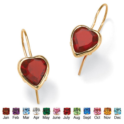 Palm Beach Jewelry Heart - Shaped Birthstone Earrings