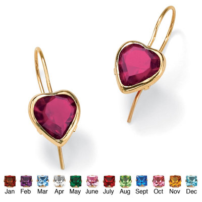 Palm Beach Jewelry Heart - Shaped Birthstone Earrings