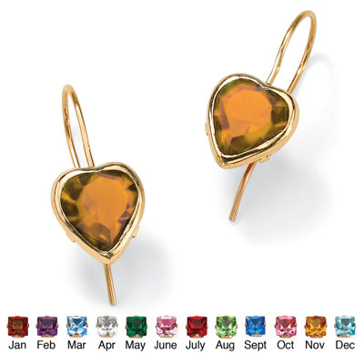 Palm Beach Jewelry Heart - Shaped Birthstone Earrings