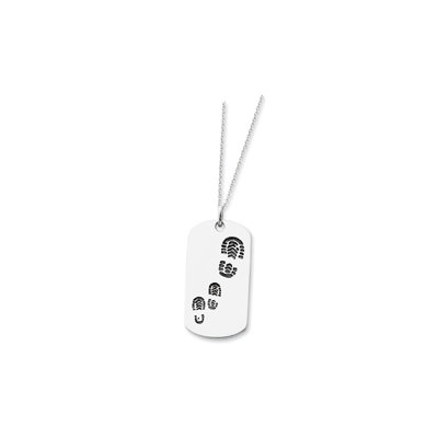 Sterling Silver Dog Tag Necklace - 18 Inch