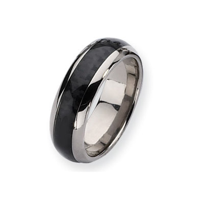 Titanium Carbon Fiber 8mm Polished Band Ring