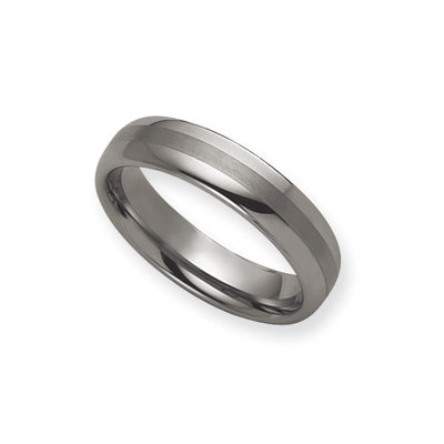Tungsten 8mm Brushed and Polished Band Ring