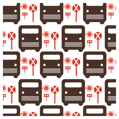 Avalisa Things That Go - Bus Stop Stretched Wall Art