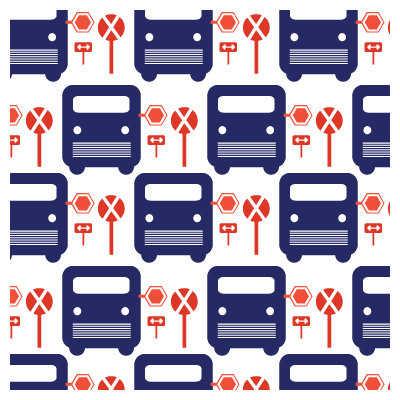 Avalisa Things That Go - Bus Stop Stretched Wall Art