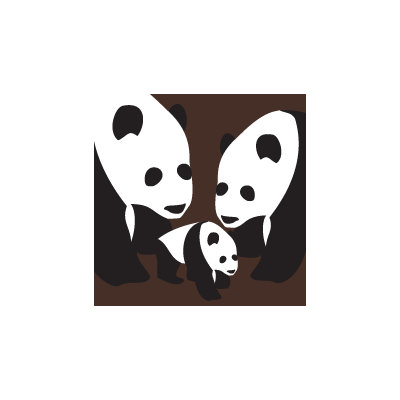 Avalisa Animal - Three Pandas Stretched Wall Art