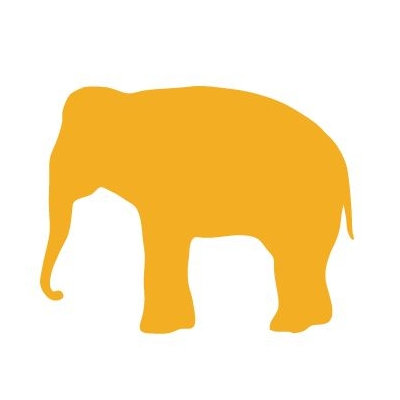 Avalisa Silhouette - Elephant Stretched Wall Art