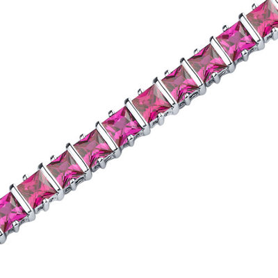 Oravo Gracefully Impressive 10.00 Carat Total  Weight Princess Cut Amethyst Gemstone Bracelet in Sterling Silver