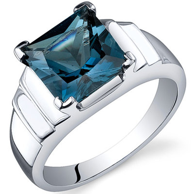 Oravo Step Design Princess Cut 3.25 carats Ring in Sterling Silver