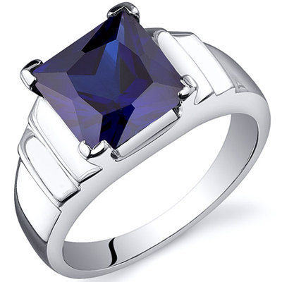 Oravo Step Design Princess Cut 3.25 carats Ring in Sterling Silver