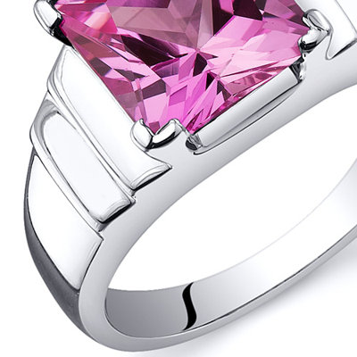 Oravo Step Design Princess Cut 3.25 carats Ring in Sterling Silver