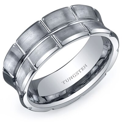... Sectional 8mm Comfort Fit Mens Tungsten Carbide Wedding Band Ring
