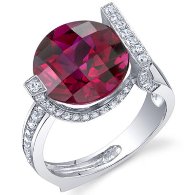 Oravo Artistic 7.00 Carats Checkerboard Round Cut Ring in Sterling Silver