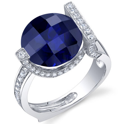 Oravo Artistic 7.00 Carats Checkerboard Round Cut Ring in Sterling Silver