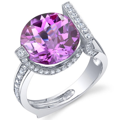 Oravo Artistic 7.00 Carats Checkerboard Round Cut Ring in Sterling Silver