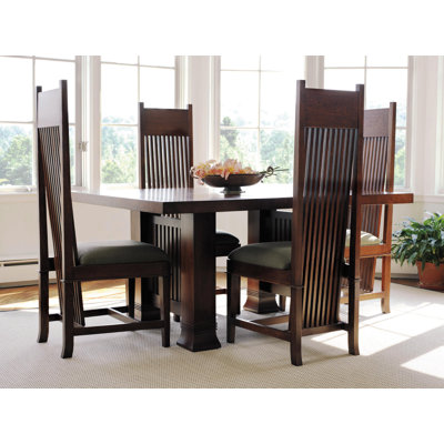 Copeland Furniture Frank Llloyd Wright Dana-Thomas 60 - 84" W x 42" D Extension 7 Piece Dining Set