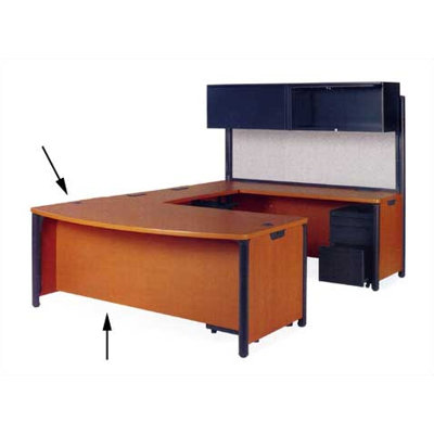Virco Plateau Office 72" W Bow Front Executive Desk
