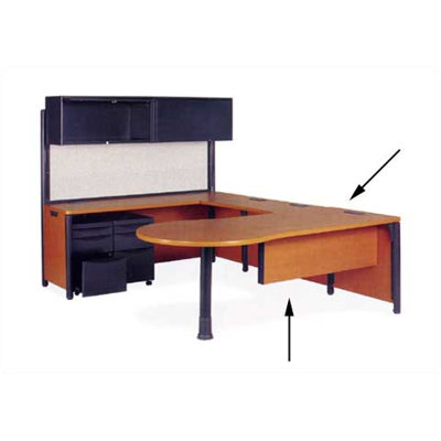 Virco Plateau 29" H x 76" W Office Peninsula Desk