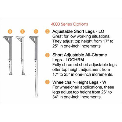 Virco 4000 Series Rectangular Activity Table (17" - 25" Short Adjustable Legs)