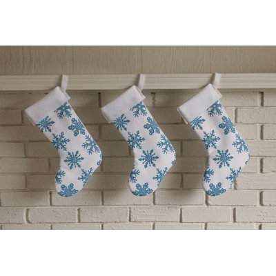 Artgoodies Snowflake Block Print Stocking