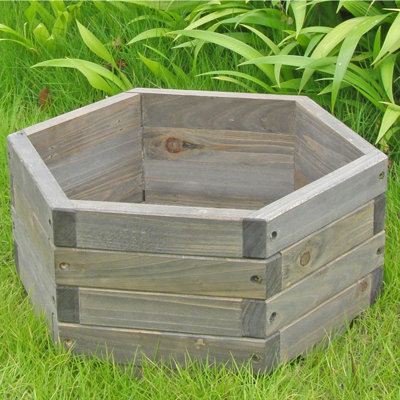 Elegant Home Fashions Hexagon Garden Barrel Planter