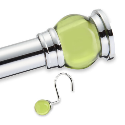 Elegant Home Fashions Thelan Finial Shower Rod and Hooks Set